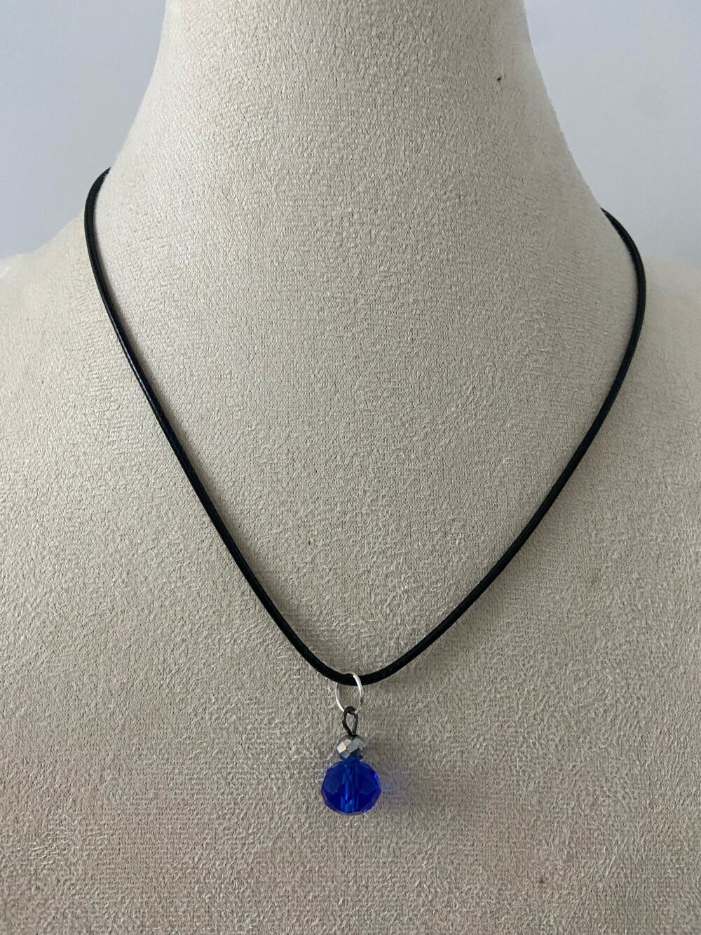 blue glass bead necklace